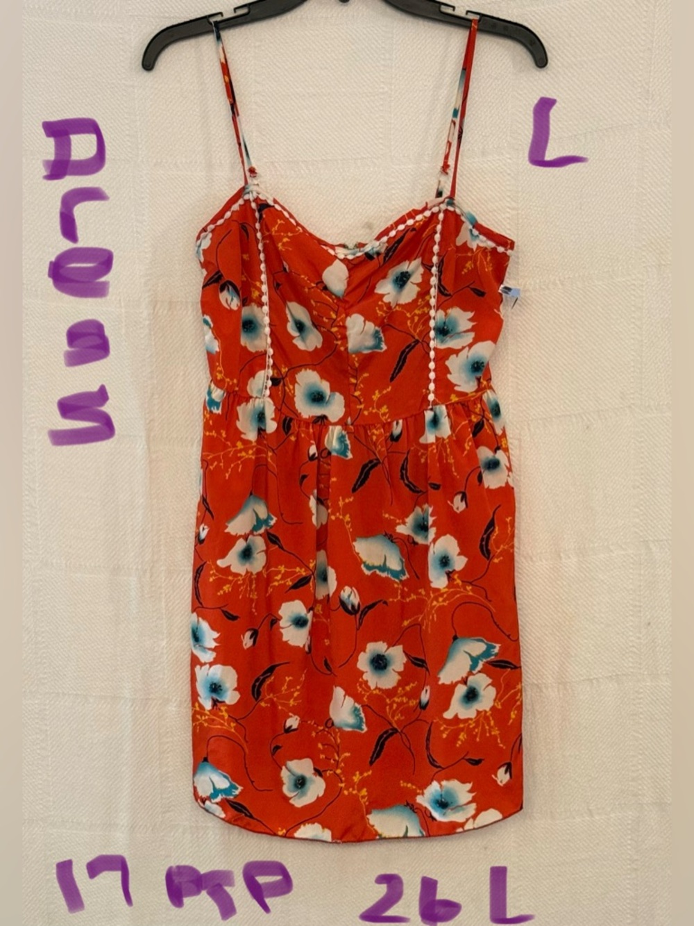 living doll Red Floral Spaghetti-Strap Mini Dress